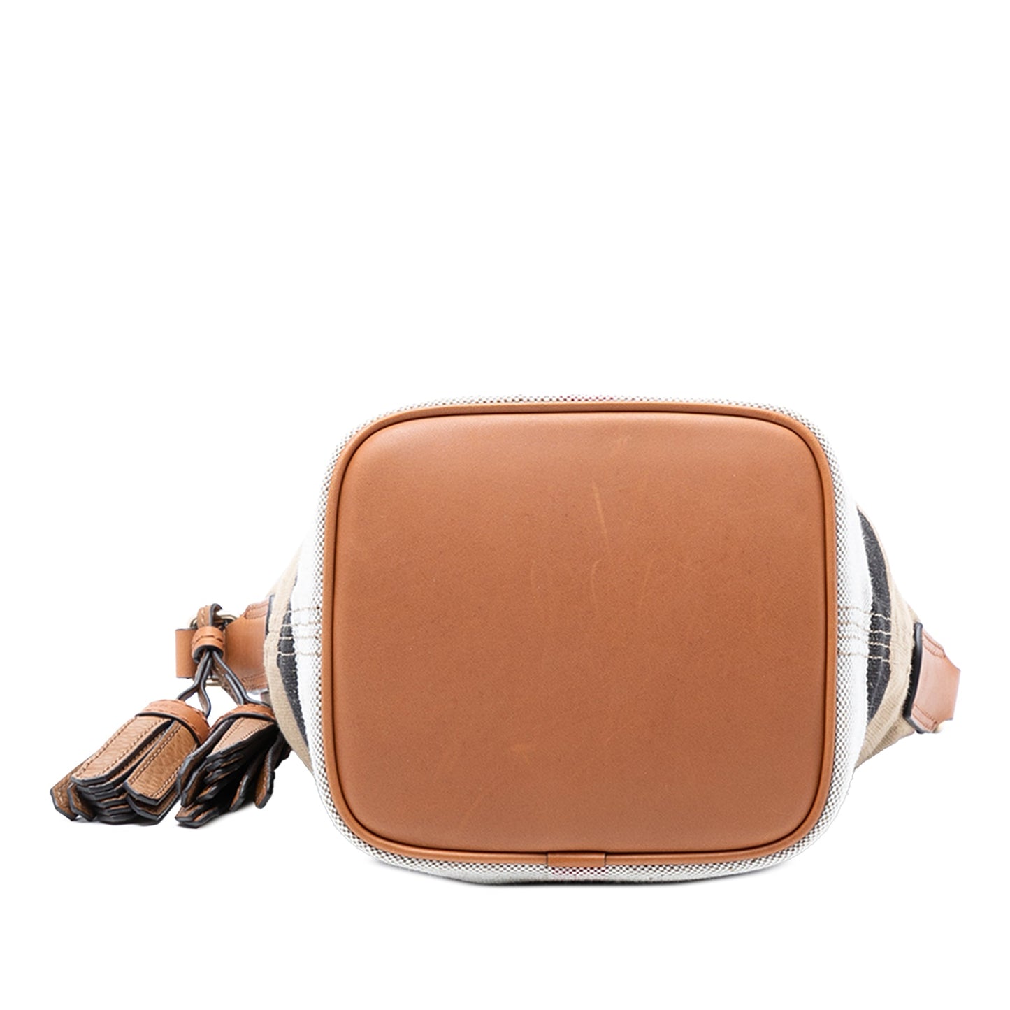Mini Mega Check Canvas Ashby Tassel Bucket Bag