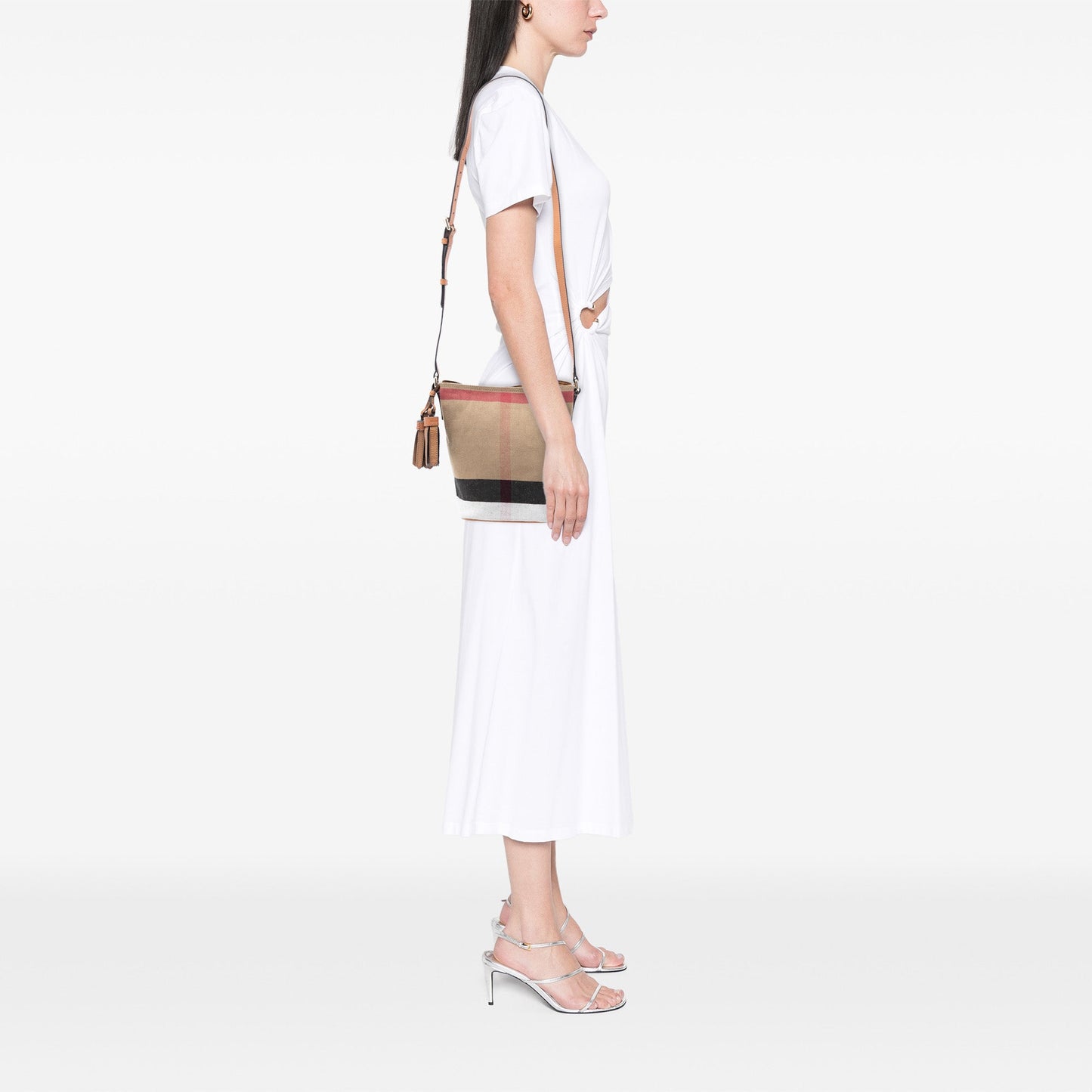 Mini Mega Check Canvas Ashby Tassel Bucket Bag