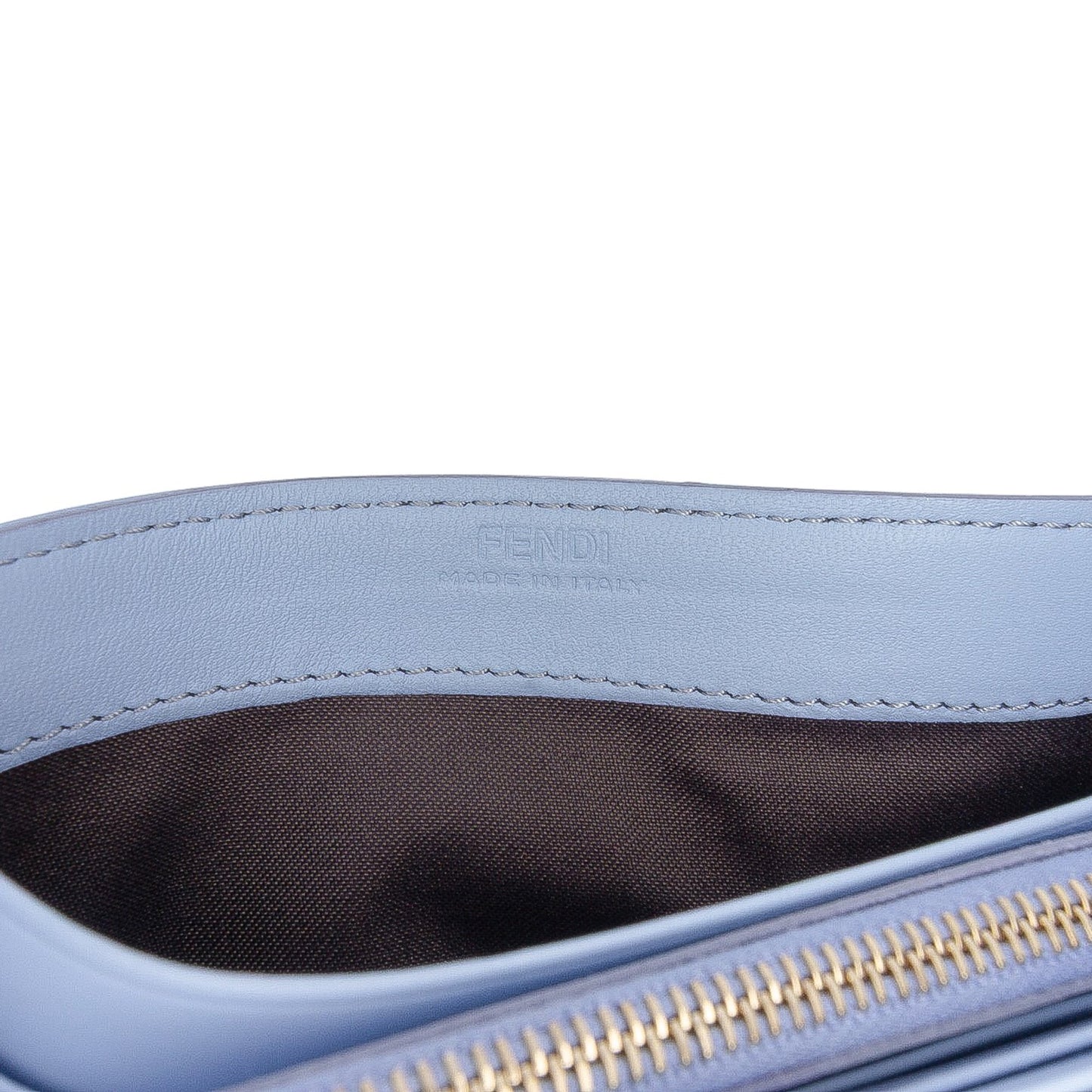 Fendi Zucca Embossed Leather Wallet on Chain