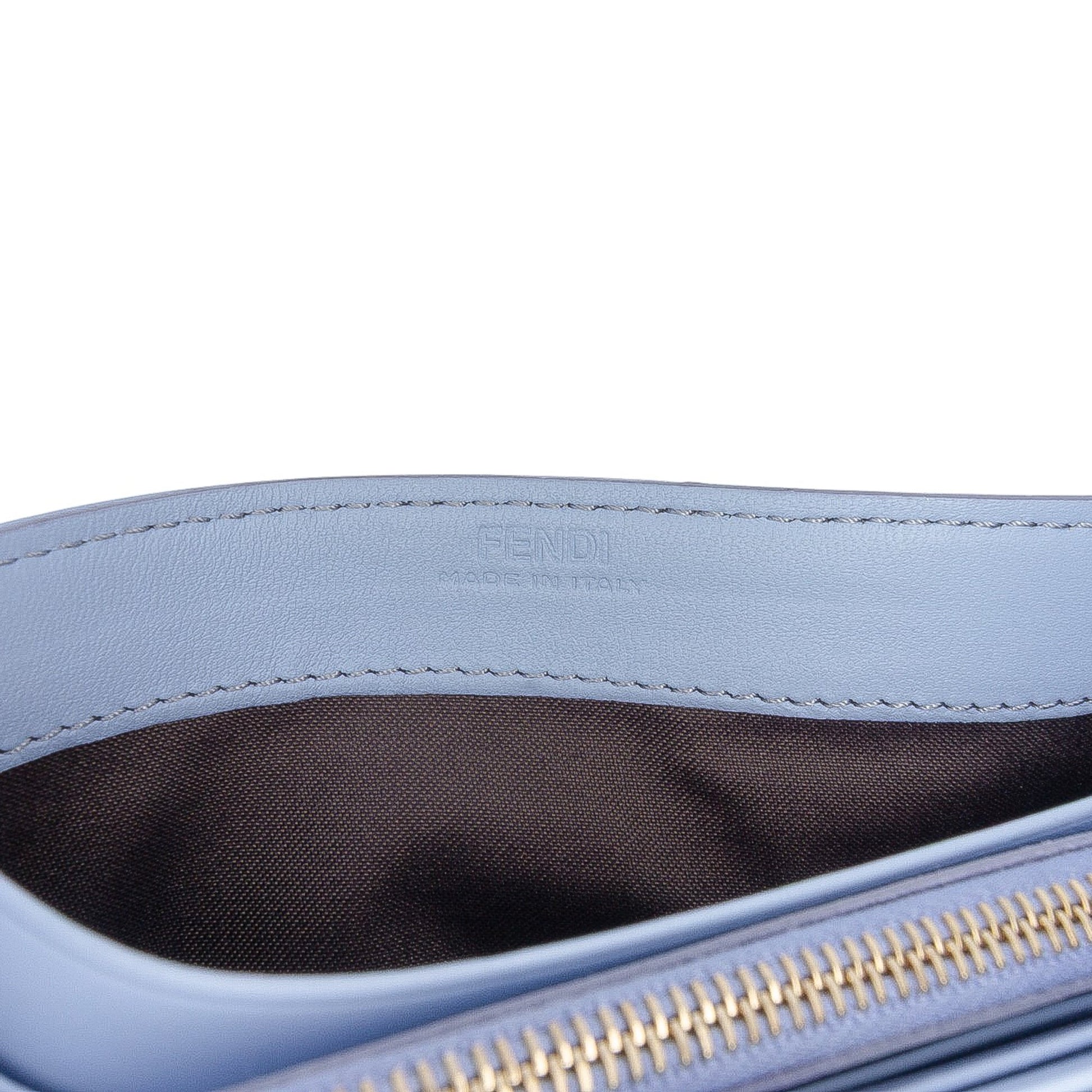 Fendi Zucca Embossed Leather Wallet on Chain