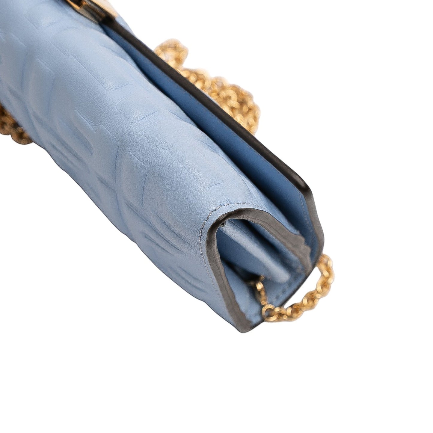 Fendi Zucca Embossed Leather Wallet on Chain