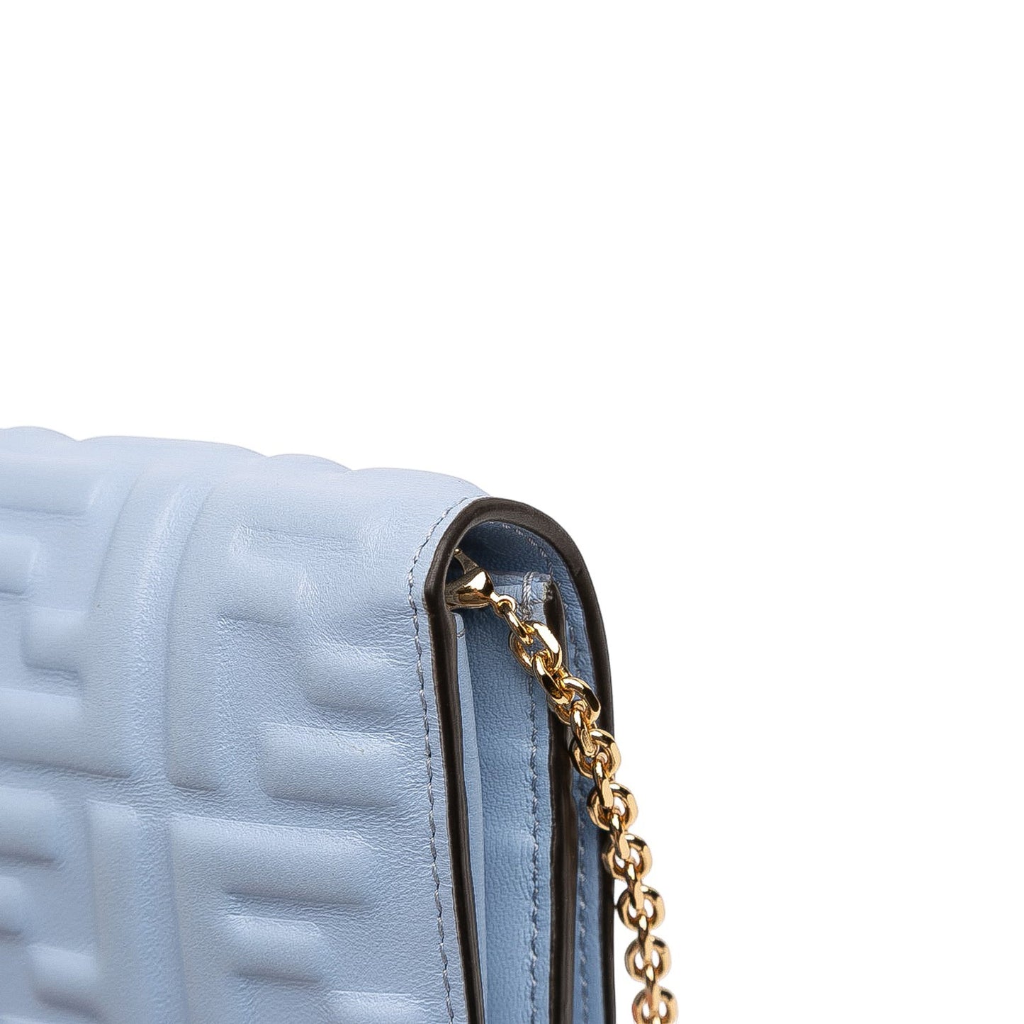 Fendi Zucca Embossed Leather Wallet on Chain