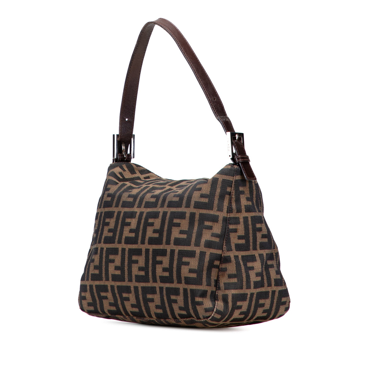 Fendi Zucca Canvas Double Flap Shoulder Bag