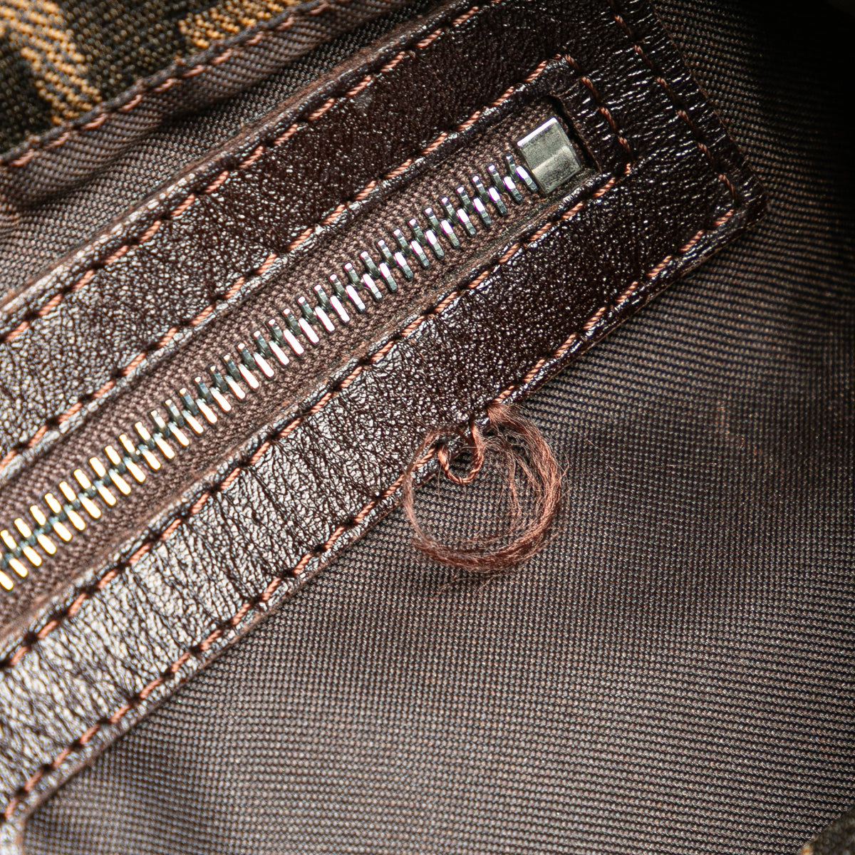 Fendi Zucca Canvas Double Flap Shoulder Bag