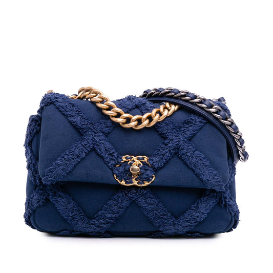 Chanel Medium Canvas and Cotton 19 Flap