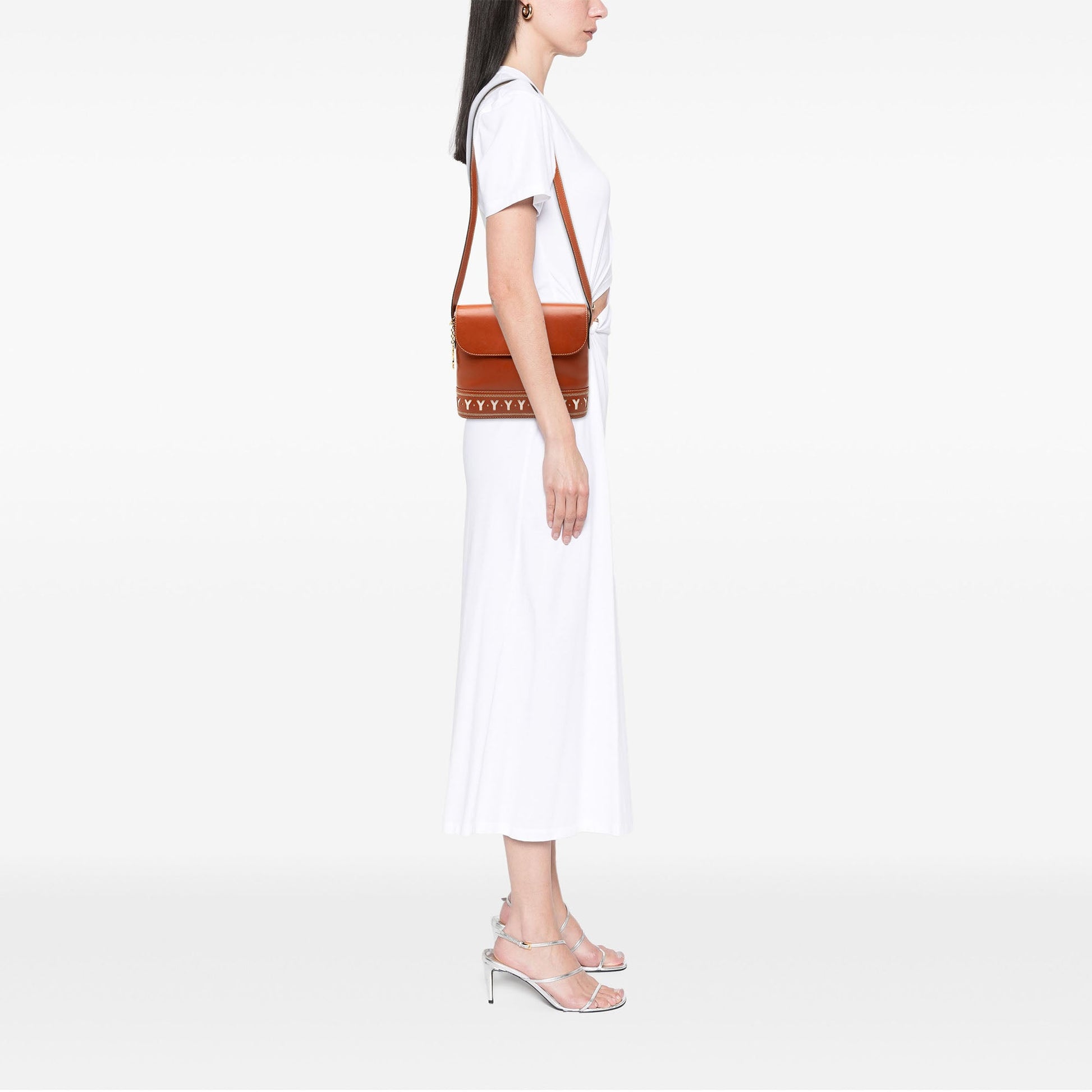 Saint Laurent Calfskin Y Cut Out Shoulder Bag