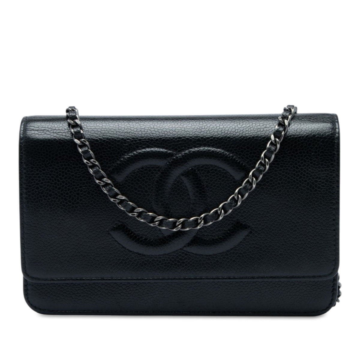 Chanel CC Caviar Timeless Wallet on Chain — Black
