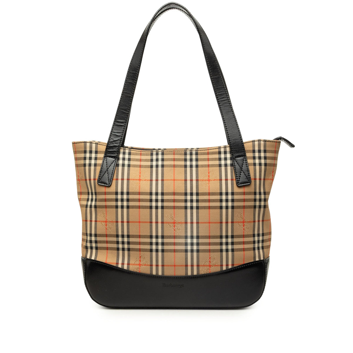 Burberry Haymarket Check Canvas Tote — Beige