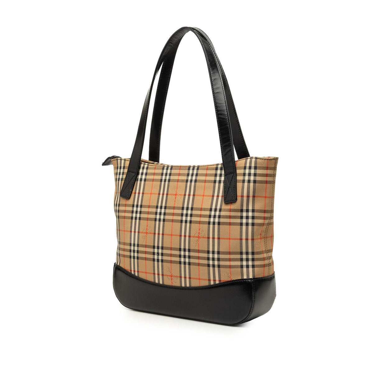 Burberry Haymarket Check Canvas Tote — Beige