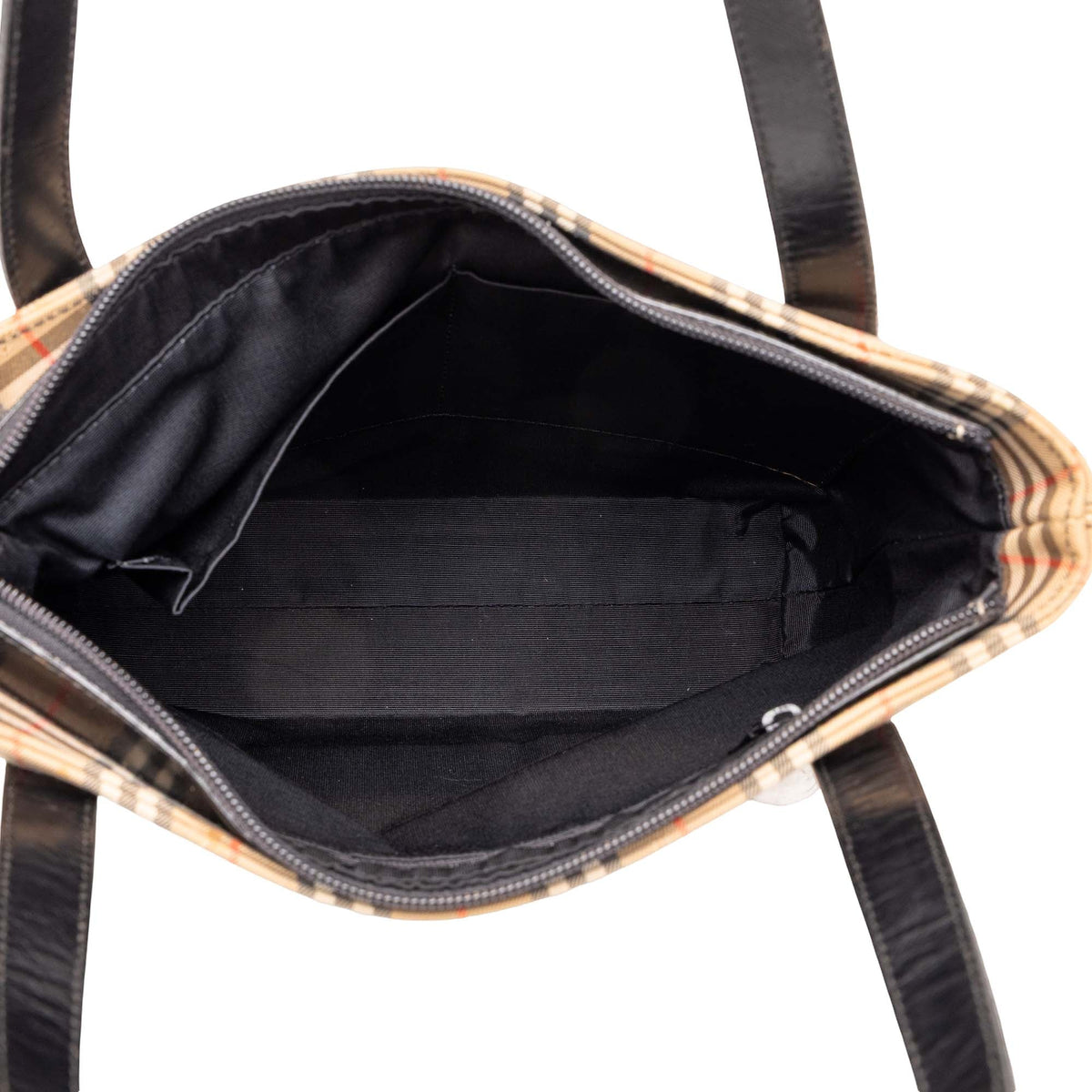 Burberry Haymarket Check Canvas Tote — Beige