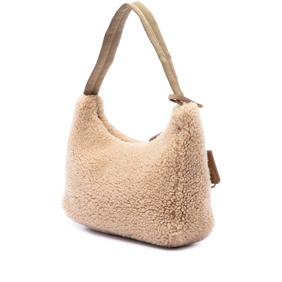Prada Mini Shearling Re Edition 2000 Shoulder Bag — Brown
