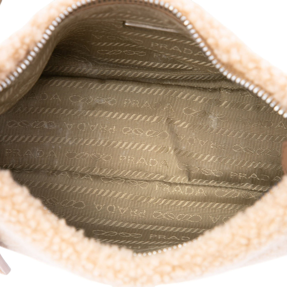 Prada Mini Shearling Re Edition 2000 Shoulder Bag — Brown