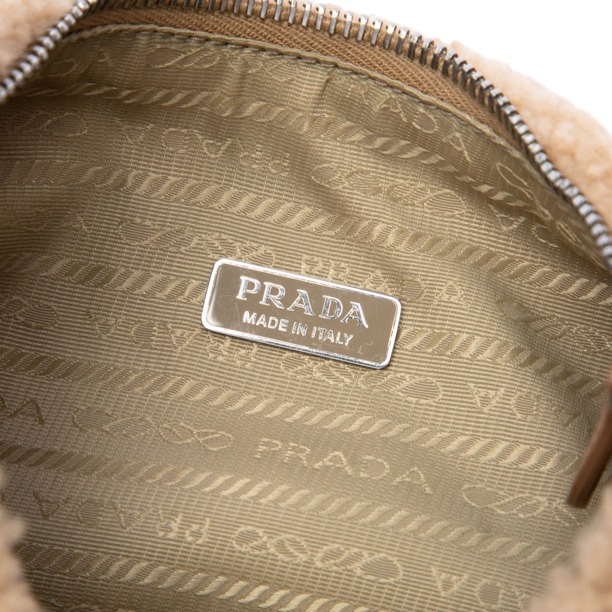Prada Mini Shearling Re Edition 2000 Shoulder Bag — Brown