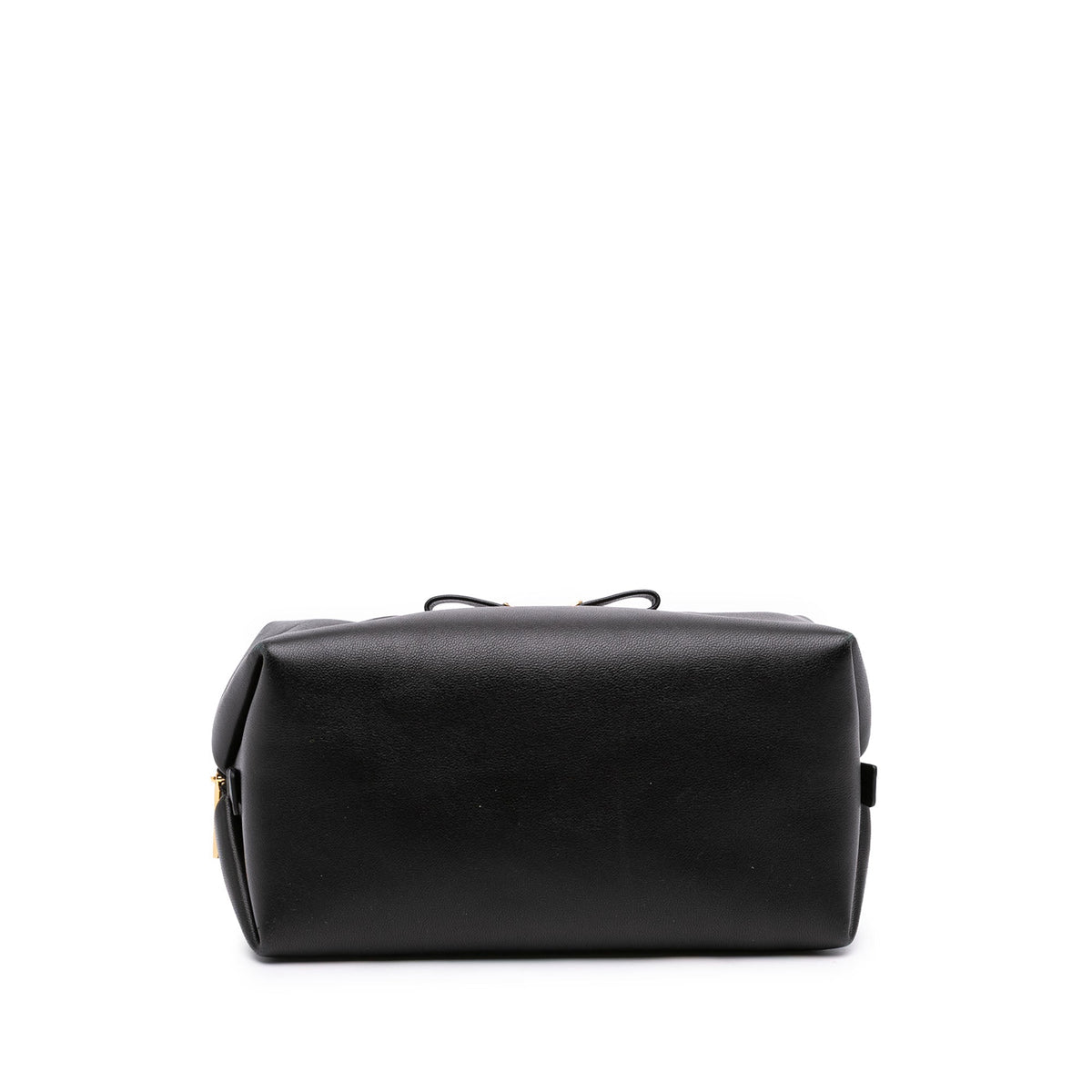 Ferragamo Leather Vara Plate Convertible Bowling Bag — Black