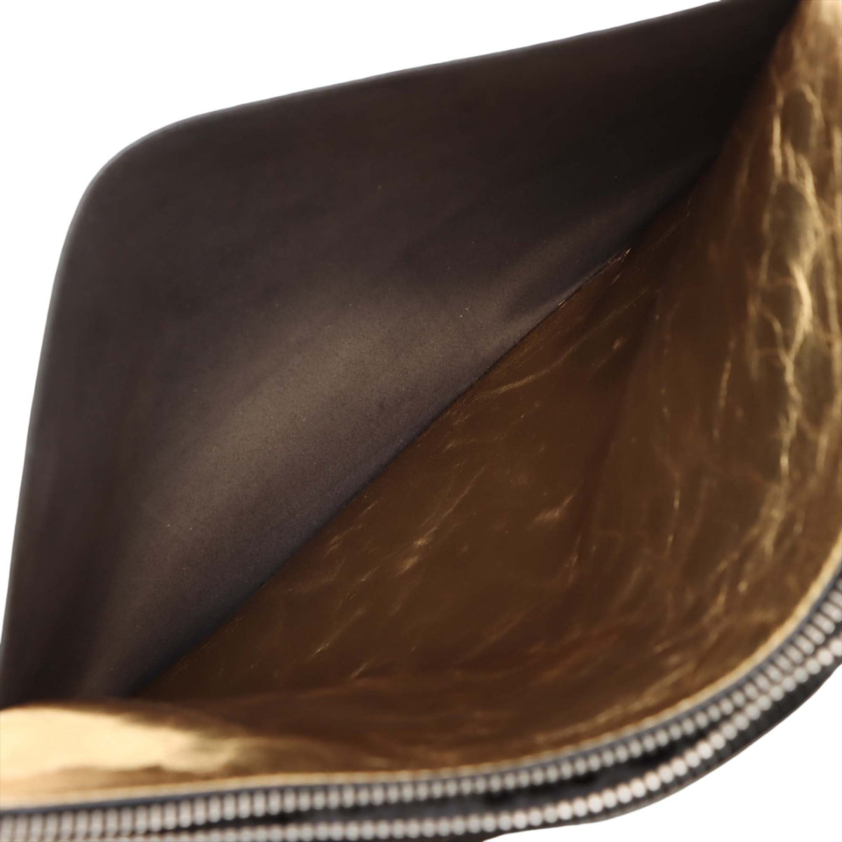 Chanel Metallic Crinkled Calfskin Feministe Mais Feminine Pouch — Gold