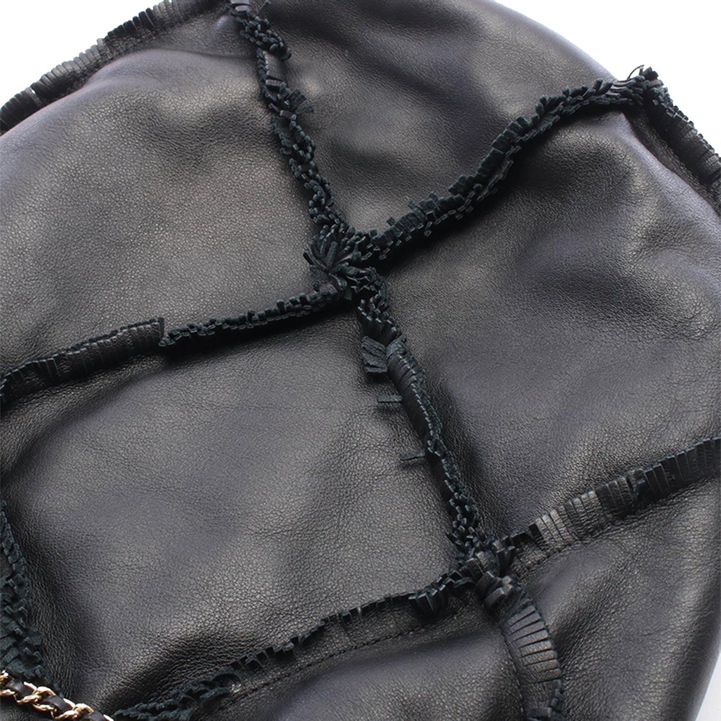 Chanel CC Lambskin Fringed Drawstring Bucket Bag
