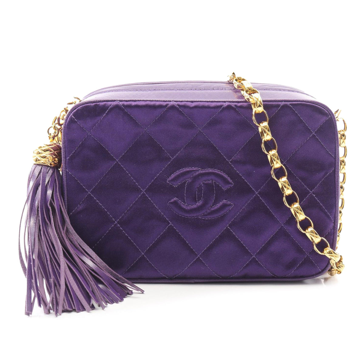 Chanel CC Quilted Velour Tassel Camera Bag