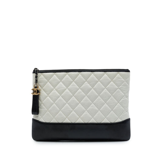 Chanel Medium Bicolor Quilted Aged Calfskin Gabrielle O Case Clutch