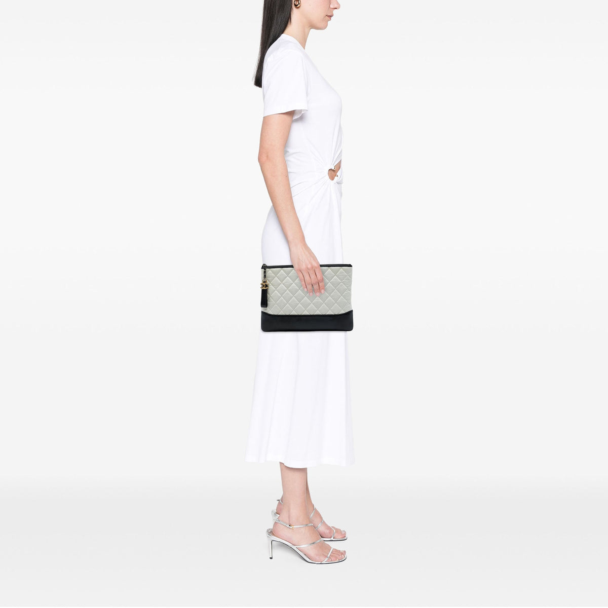 Chanel Medium Bicolor Quilted Aged Calfskin Gabrielle O Case Clutch