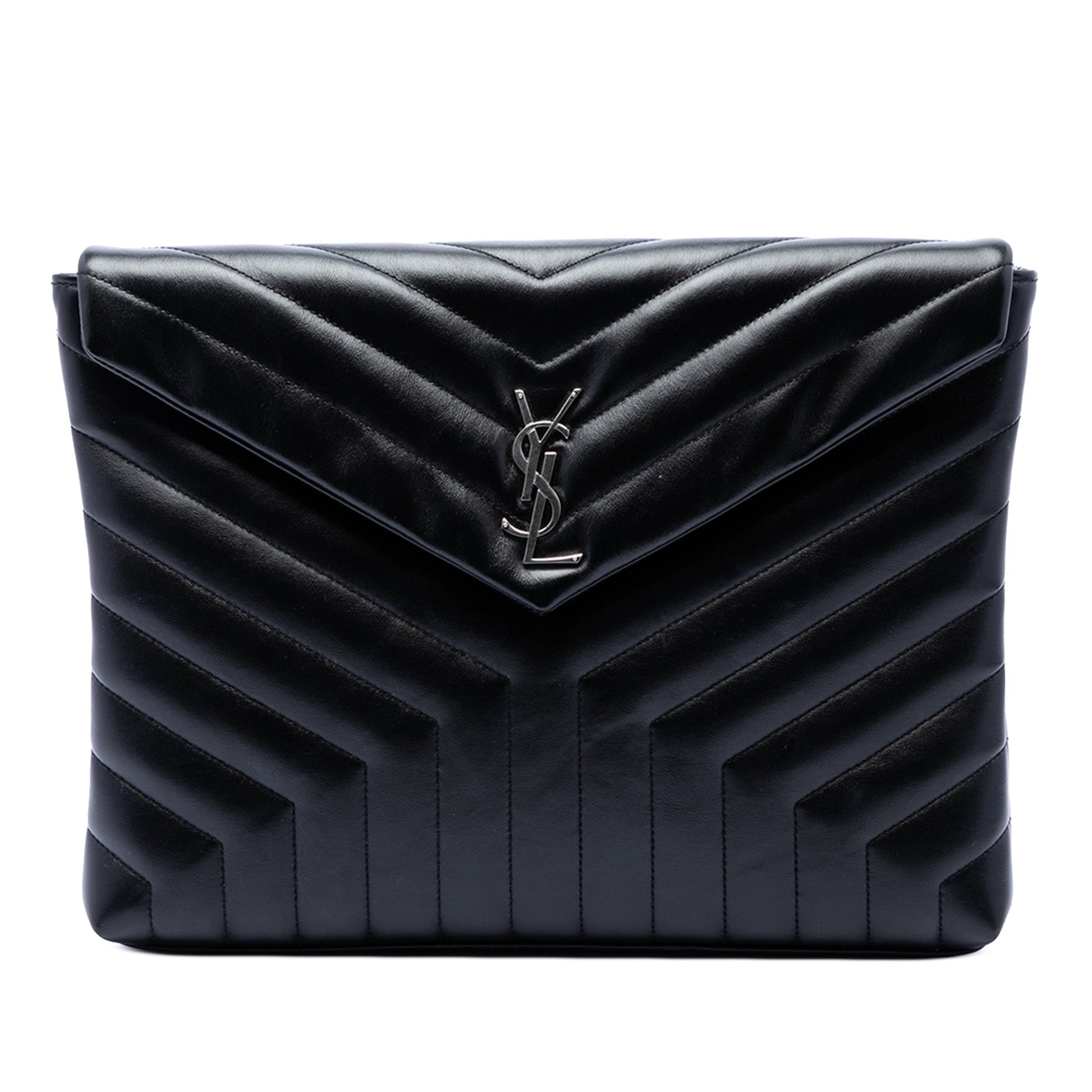 Saint Laurent Matelasse Calfskin Monogram LouLou Document Clutch
