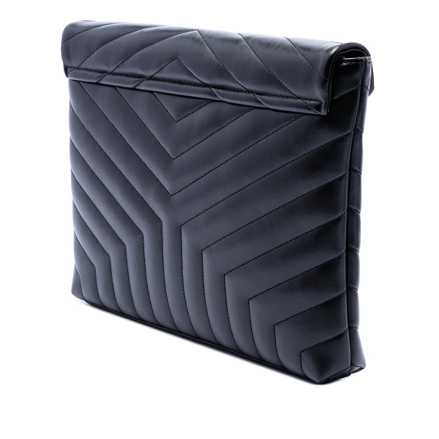 Saint Laurent Matelasse Calfskin Monogram LouLou Document Clutch