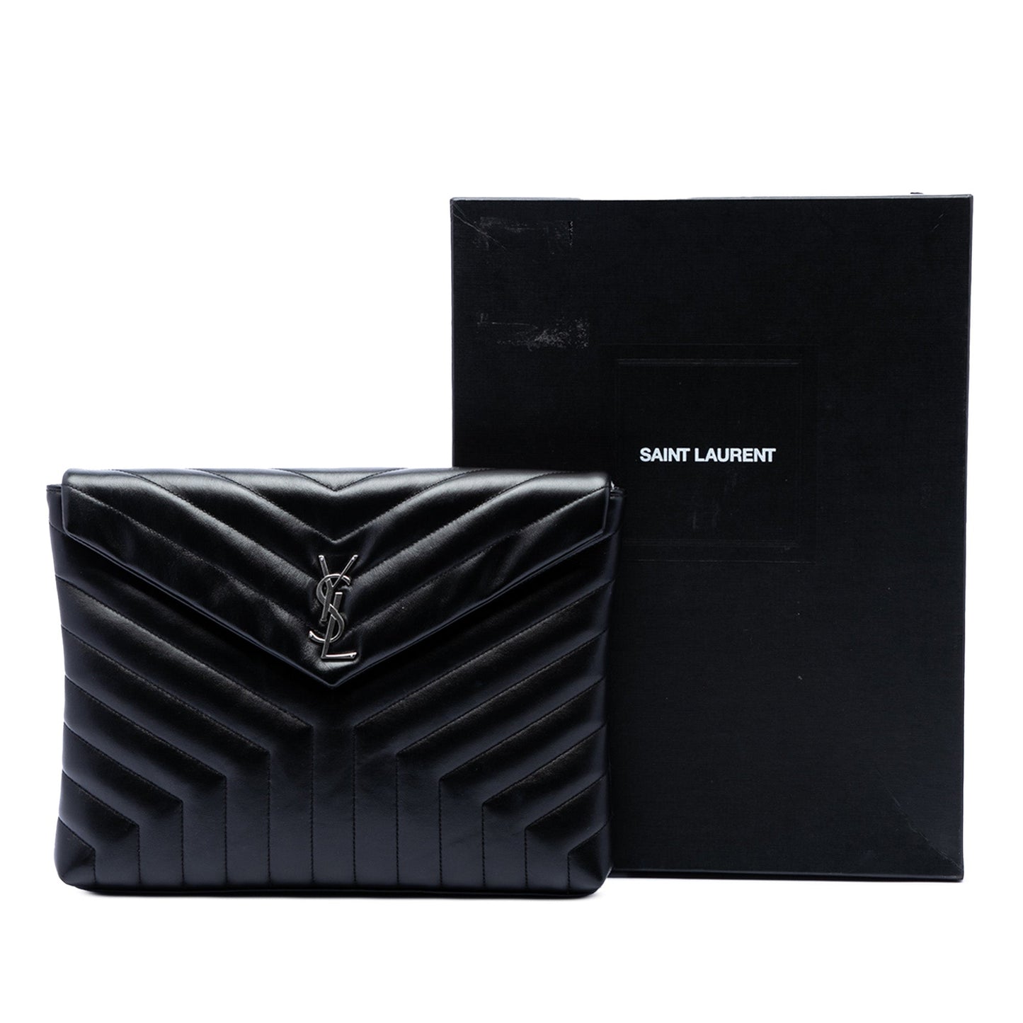 Saint Laurent Matelasse Calfskin Monogram LouLou Document Clutch
