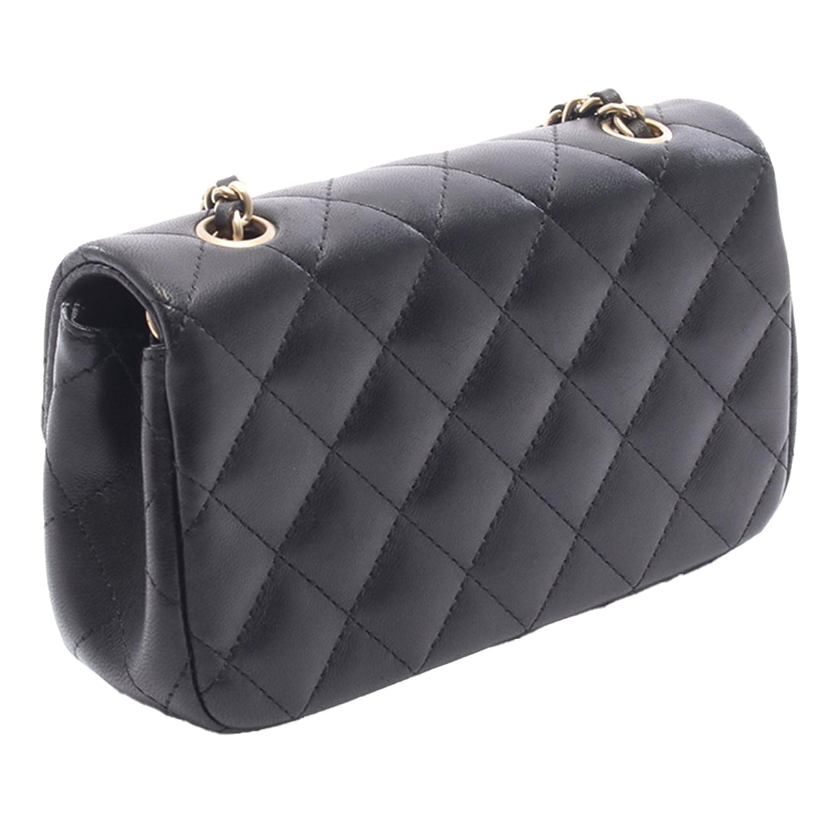 Chanel Extra Mini Rectangular Classic Lambskin Single Flap — Black
