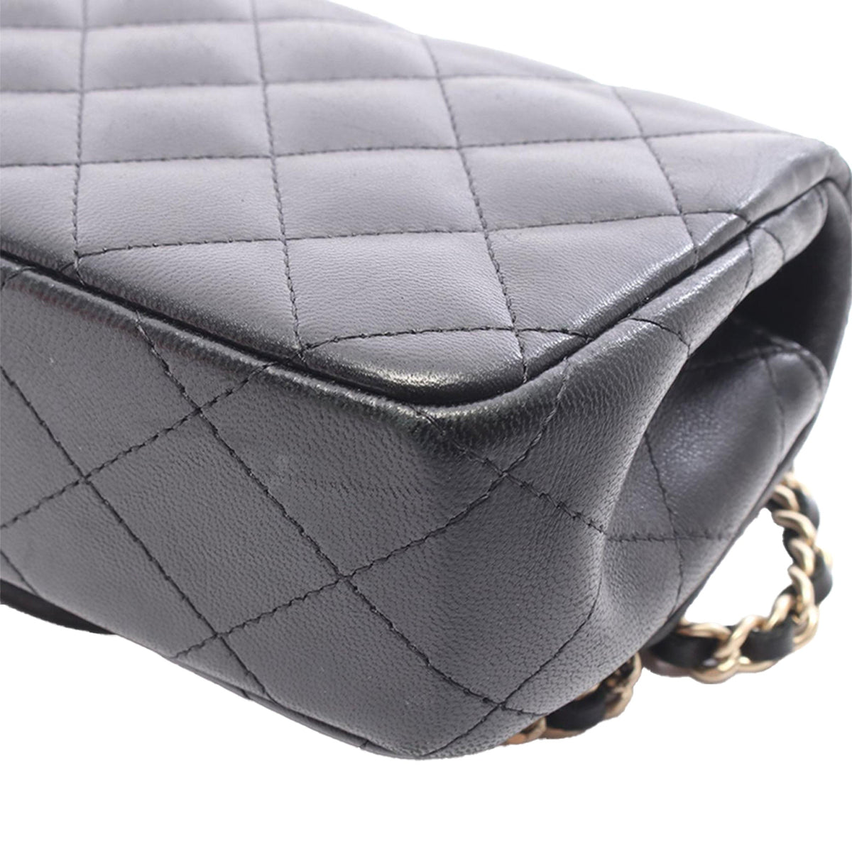 Chanel Extra Mini Rectangular Classic Lambskin Single Flap — Black