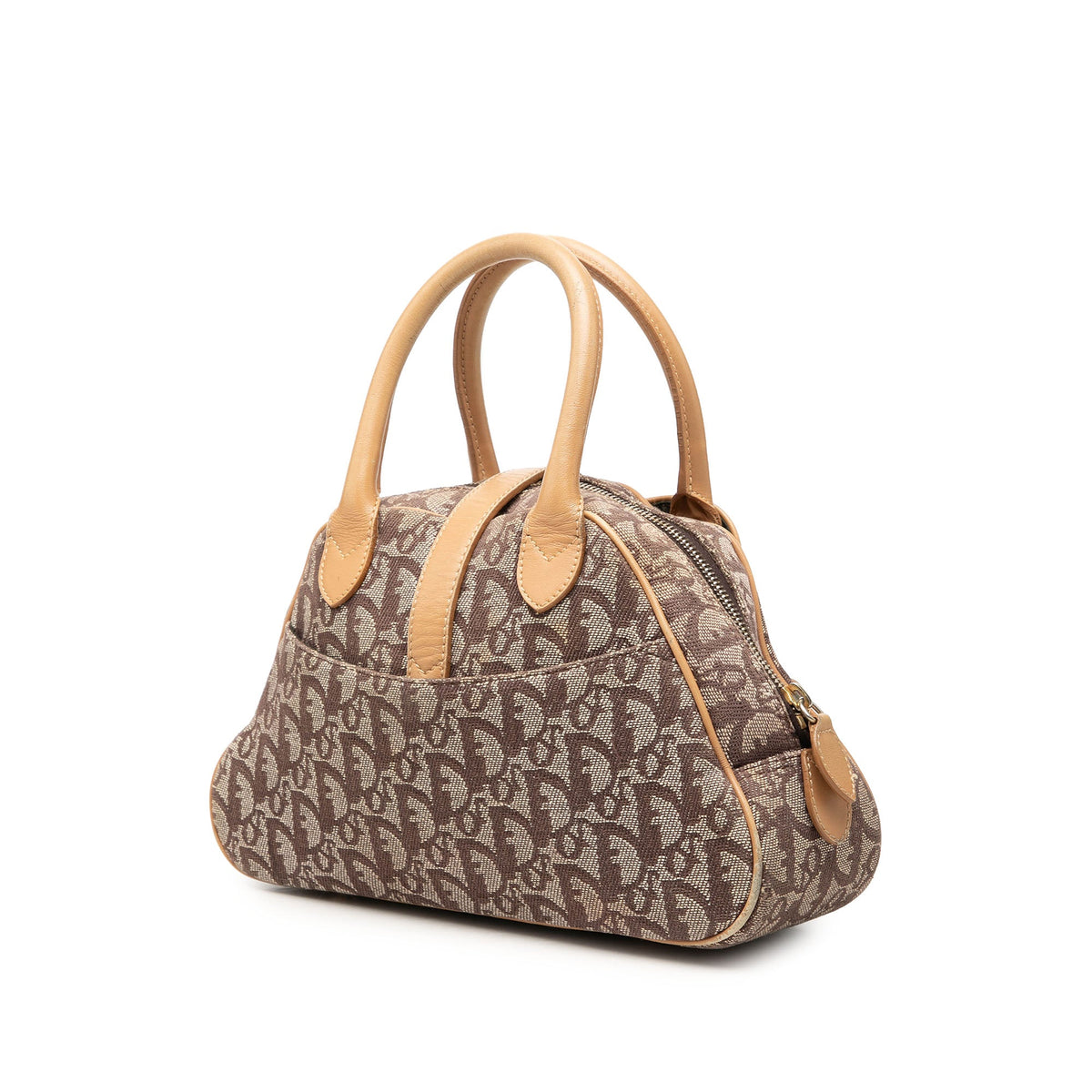 Dior Mini Diorissimo Canvas Double Saddle Bowler Bag