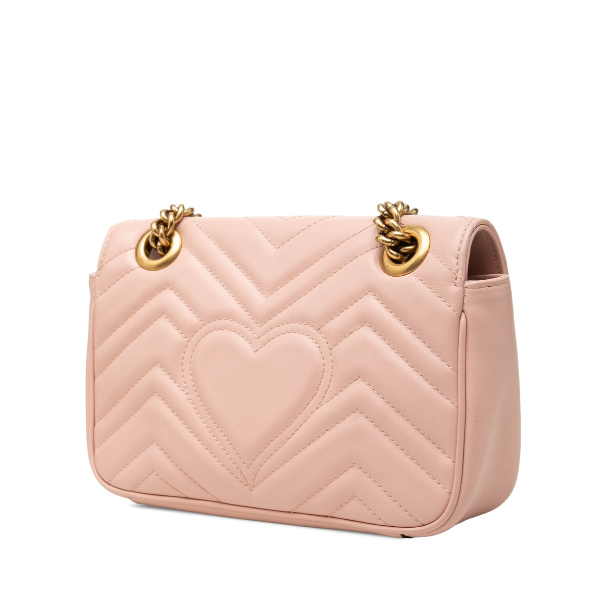 Gucci Small GG Marmont Matelasse Calfskin Shoulder Bag — Pink