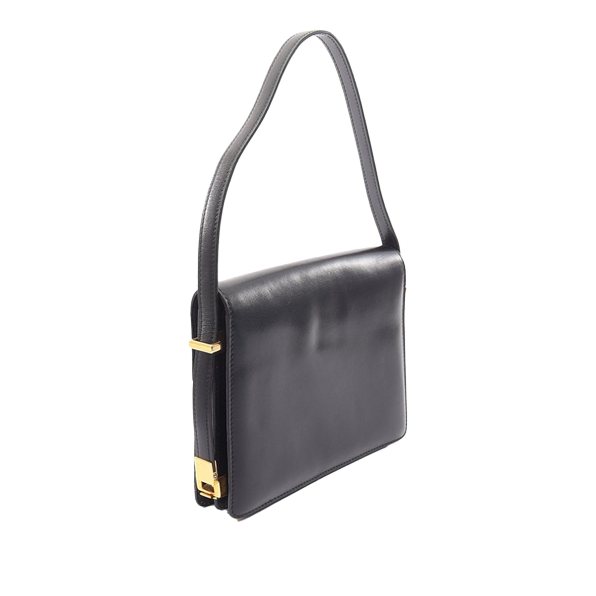 Celine Leather Shoulder Bag — Black