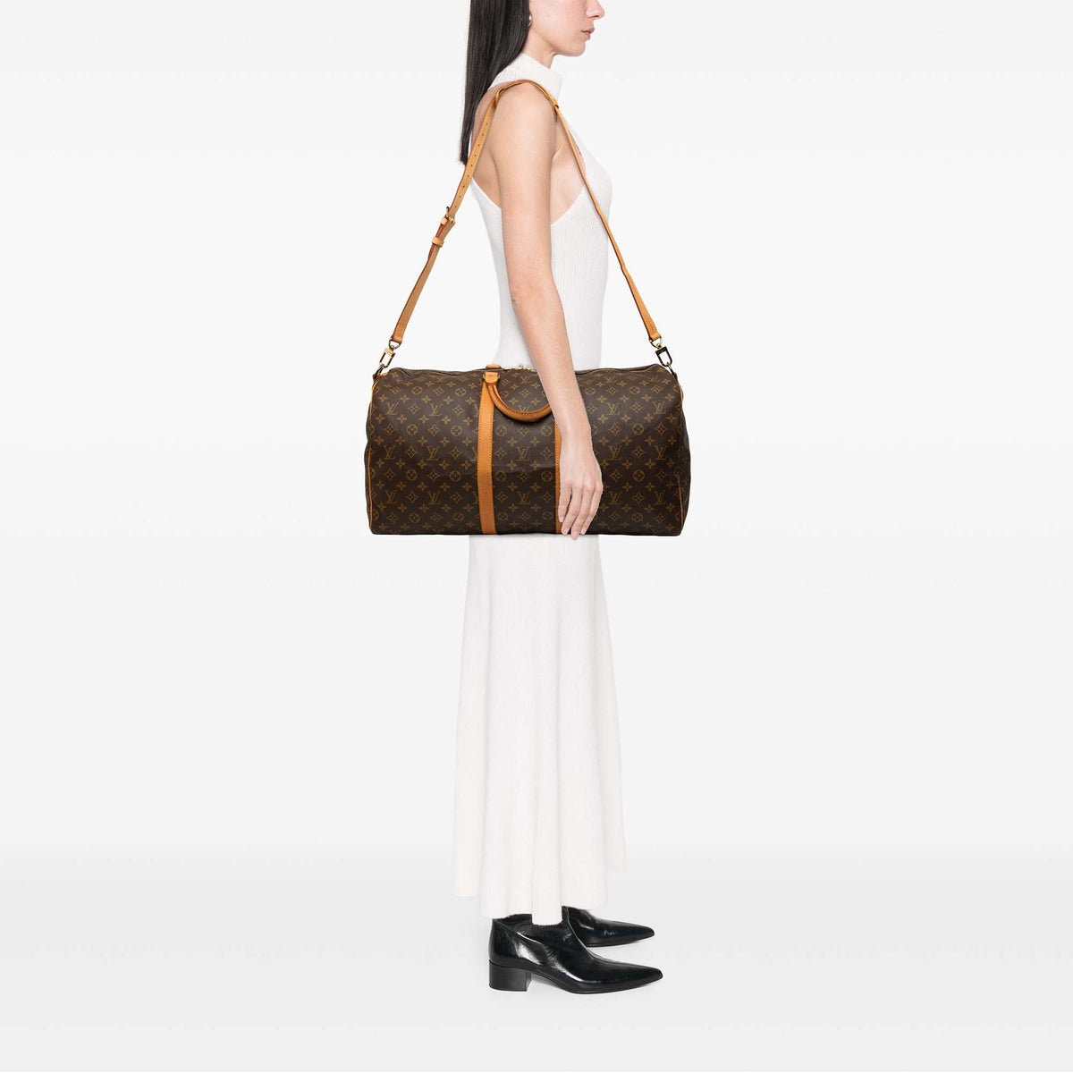 Louis Vuitton Monogram Keepall Bandouliere 55 — Brown