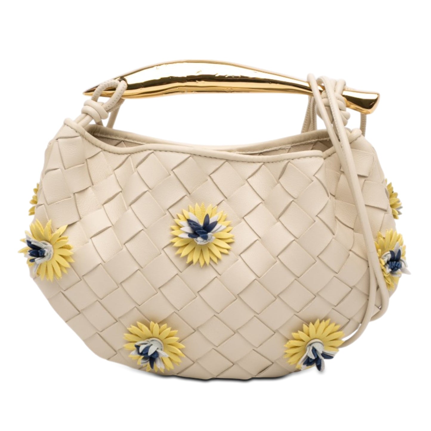 Bottega Veneta Baby Lambskin Intrecciato Floral Sardine