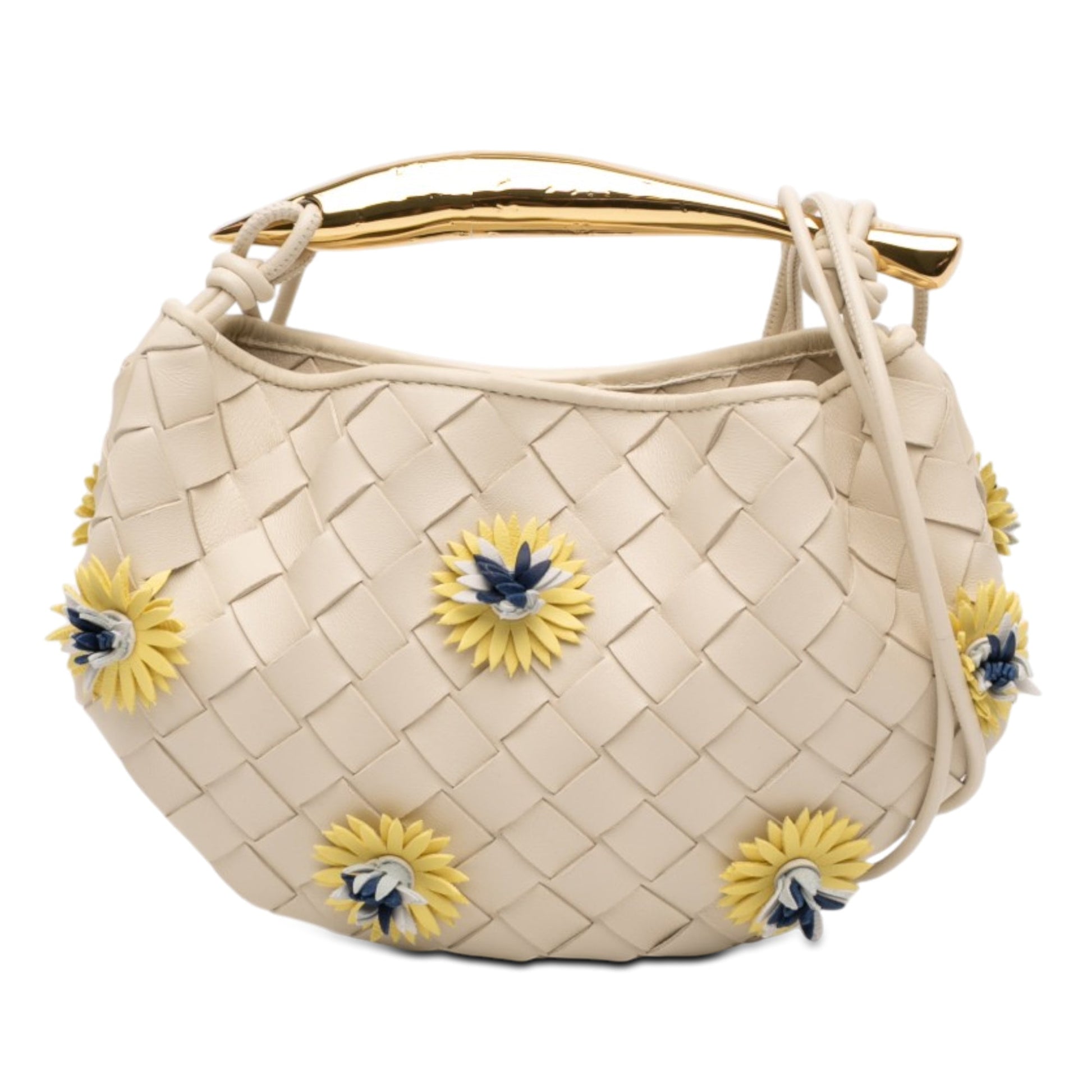 Bottega Veneta Baby Lambskin Intrecciato Floral Sardine