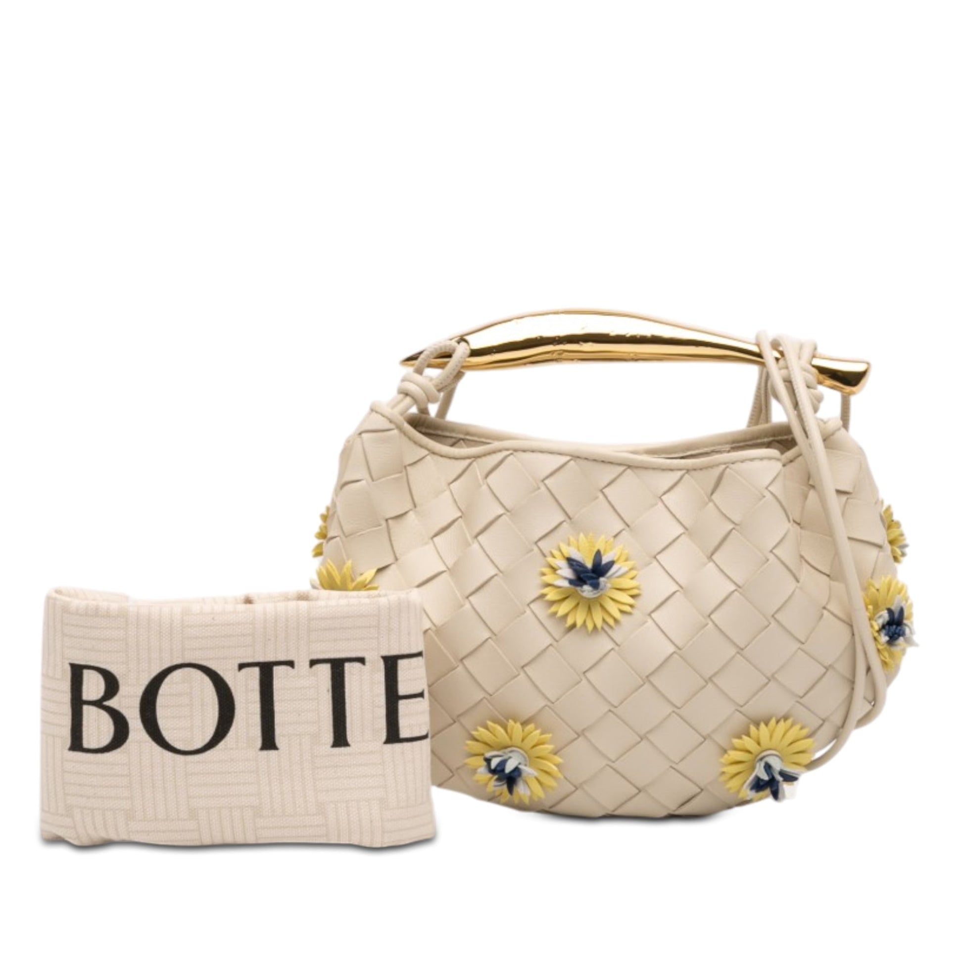 Bottega Veneta Baby Lambskin Intrecciato Floral Sardine