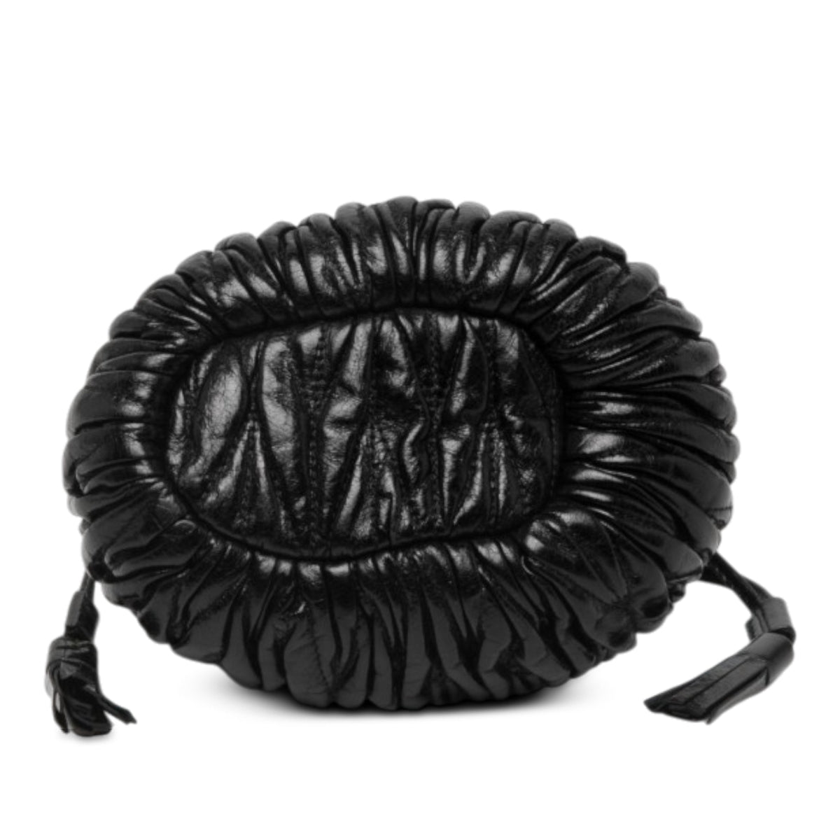 Miu Miu Mini Matelasse Nappa Bucket Bag — Black