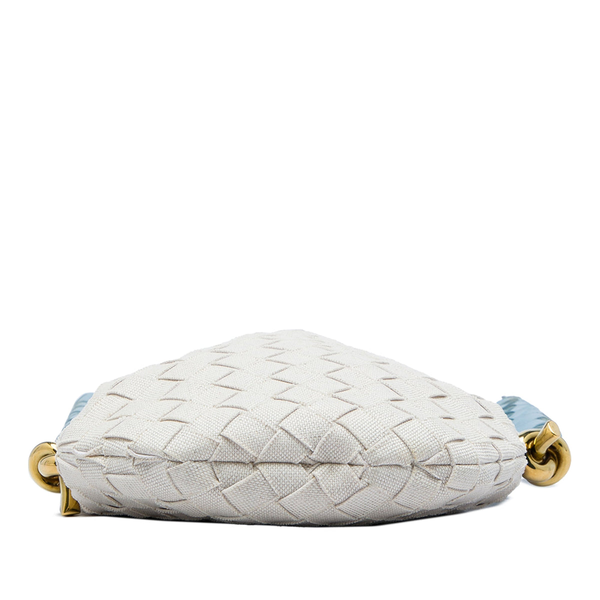 Bottega Veneta Small Nappa and Canvas Intrecciato Solstice Shoulder Bag — Blue