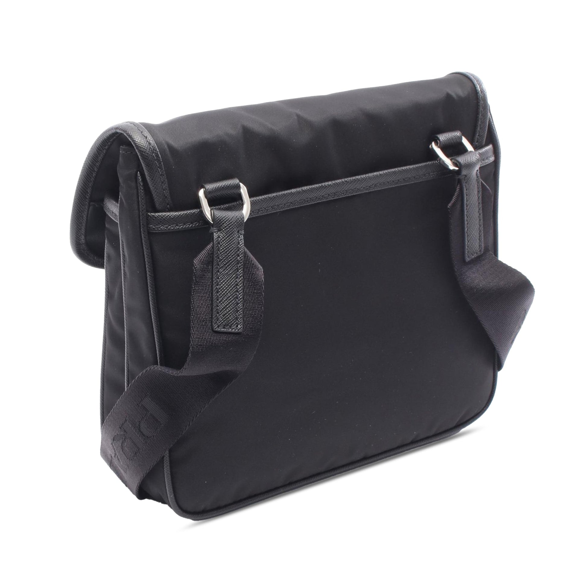 Prada Saffiano Trimmed Tessuto Messenger Bag