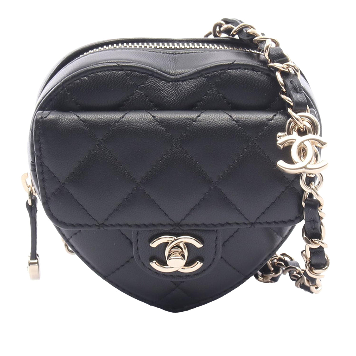 Chanel CC Quilted Lambskin CC in Love heart Belt Bag
