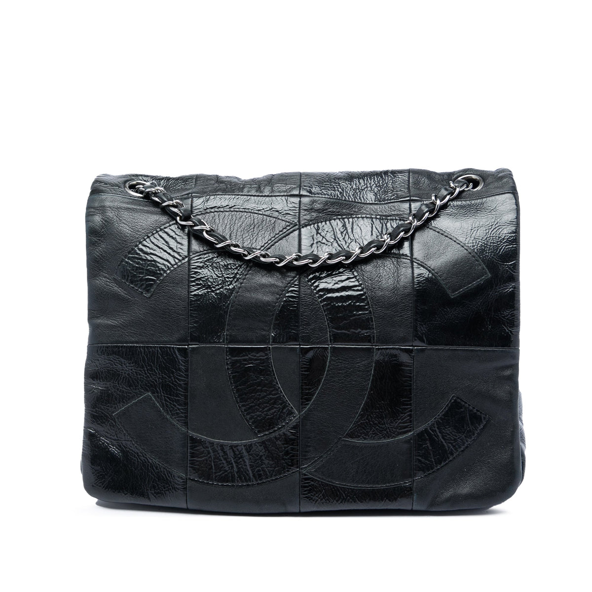 Chanel Lambskin and Patent Patchwork Brooklyn Flap