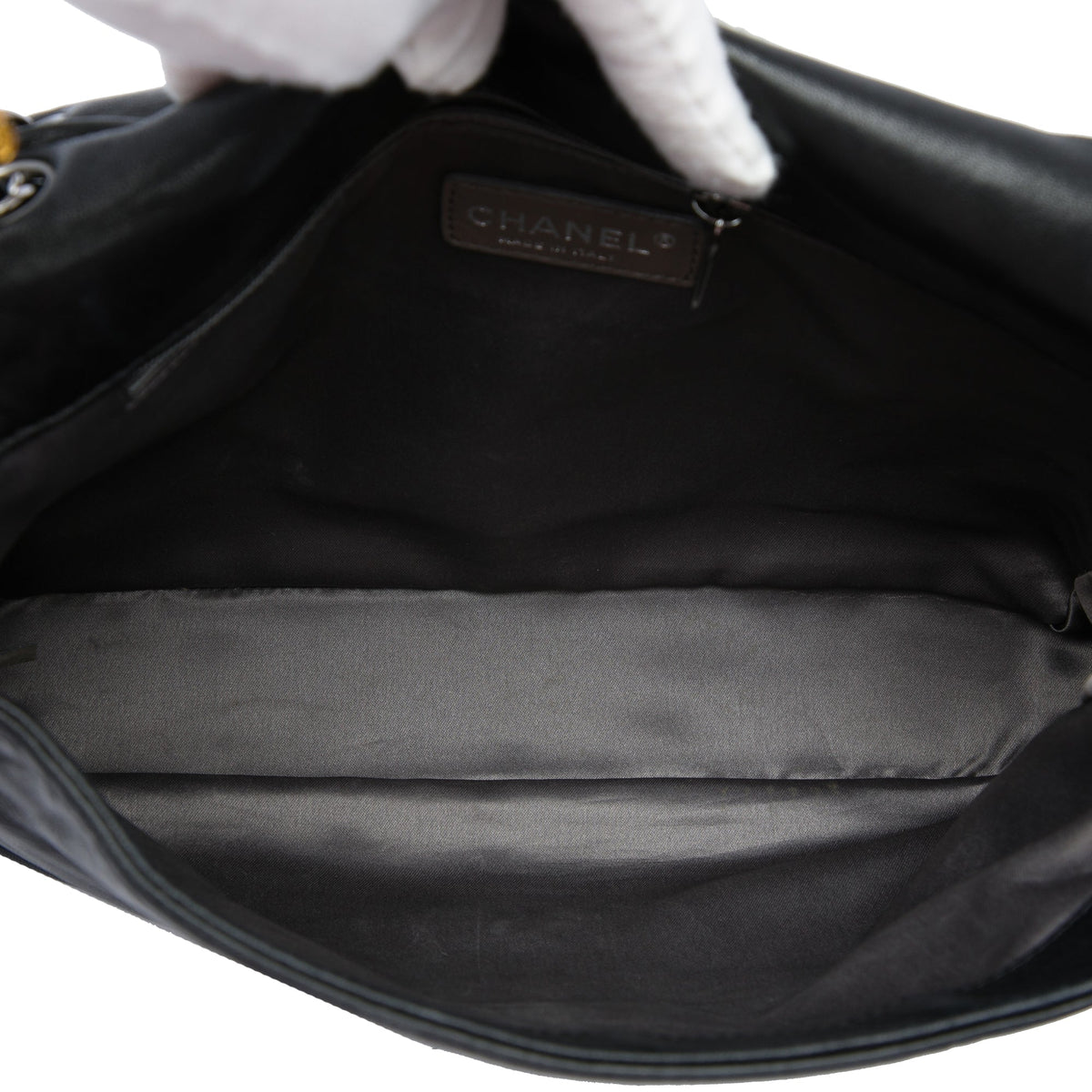 Chanel Lambskin and Patent Patchwork Brooklyn Flap