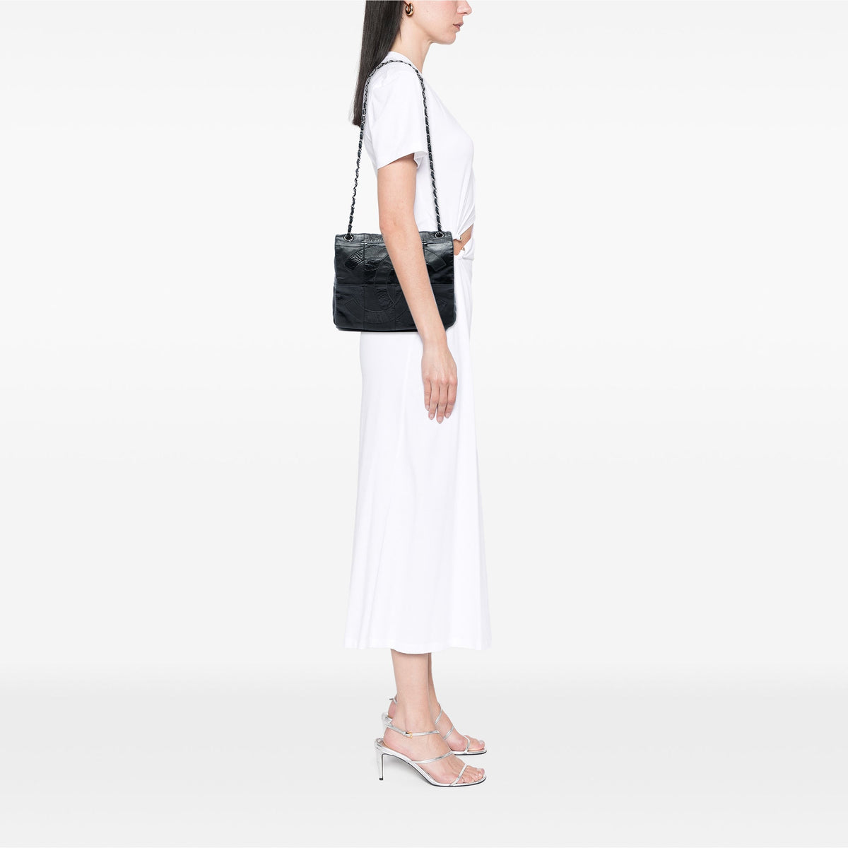 Chanel Lambskin and Patent Patchwork Brooklyn Flap