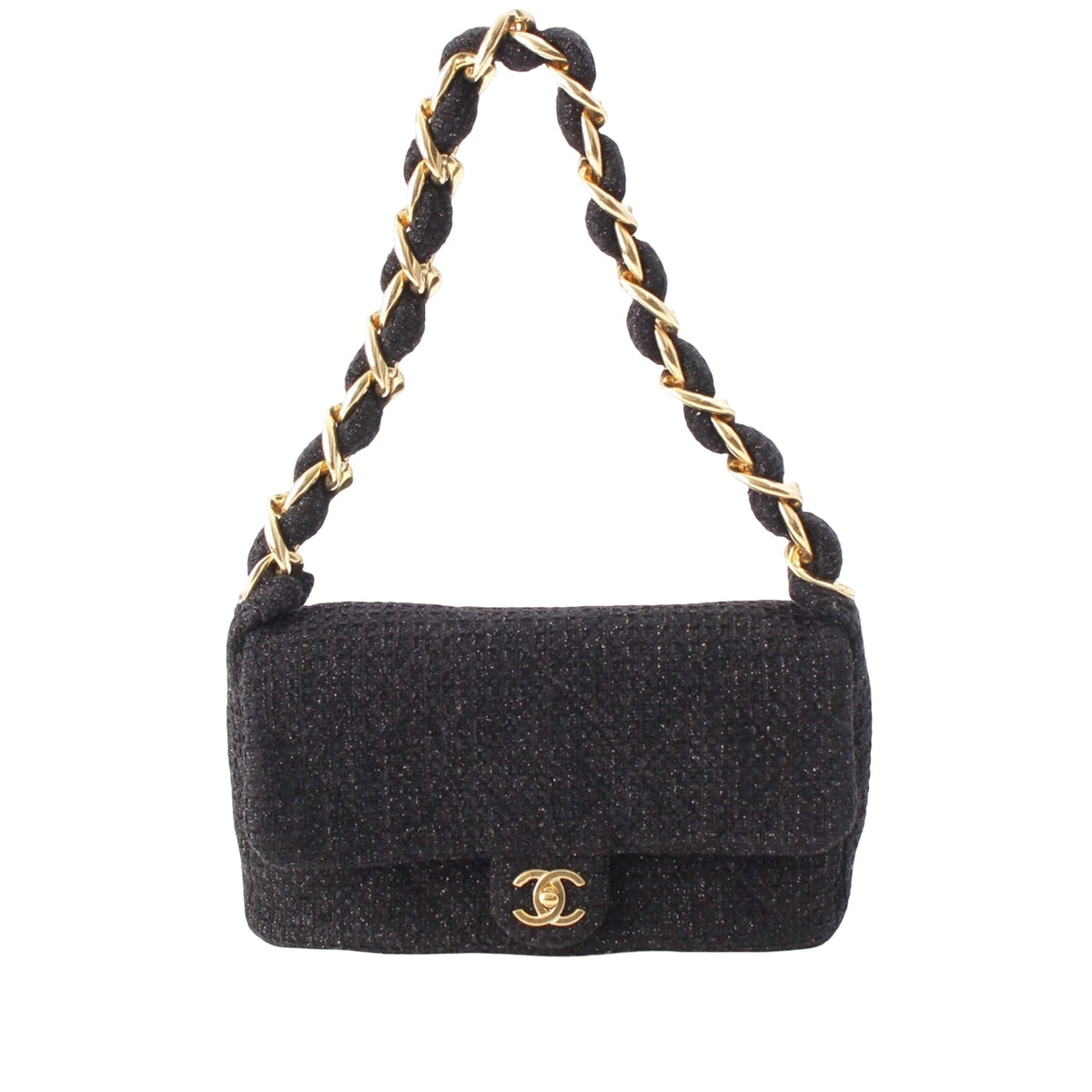 Chanel CC Quilted Tweed Single Flap