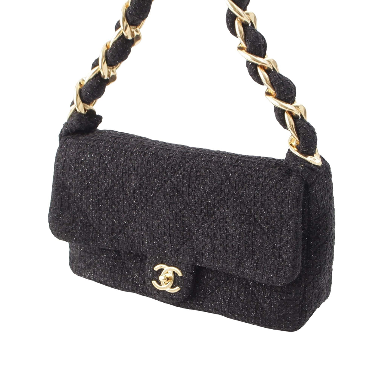 Chanel CC Quilted Tweed Single Flap