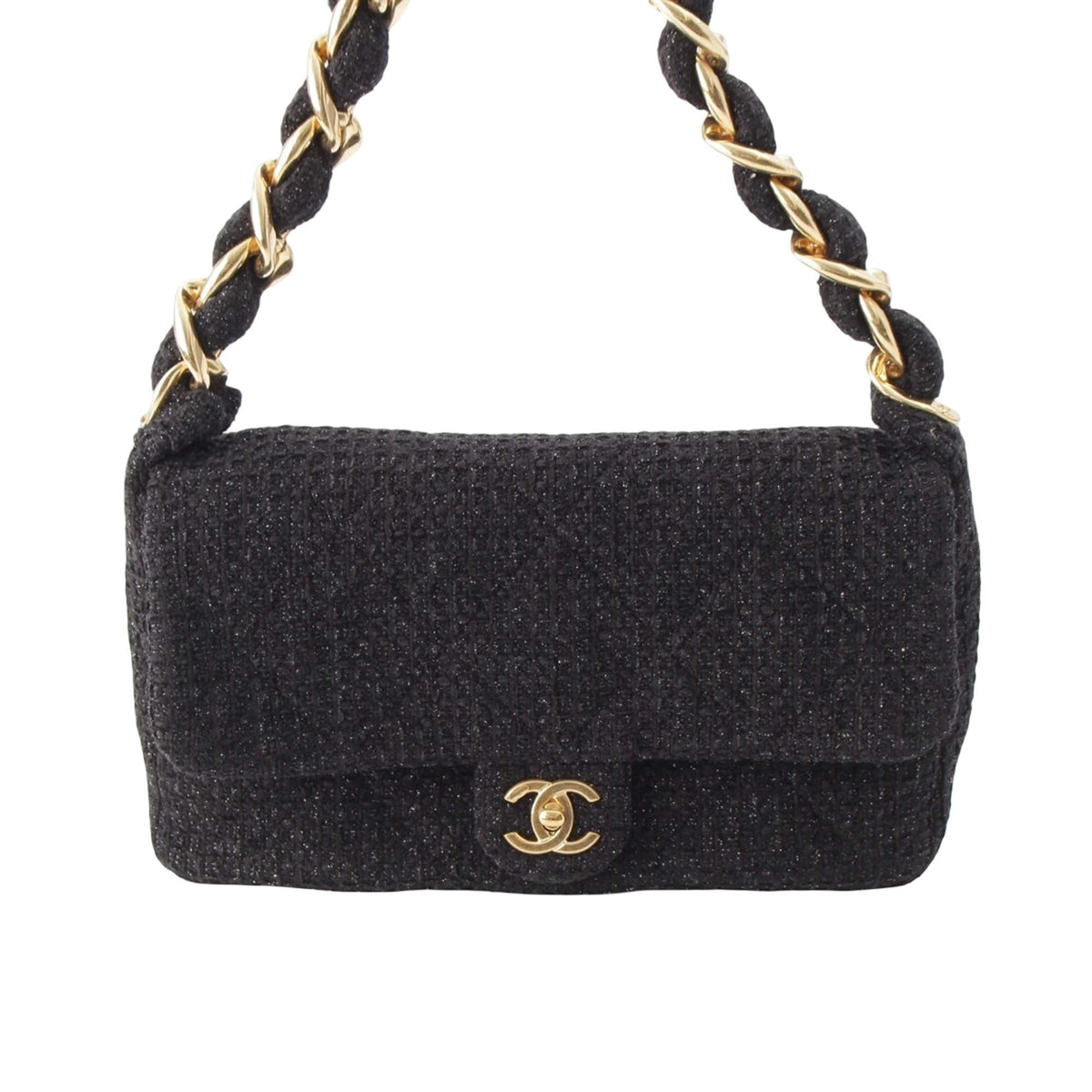 Chanel CC Quilted Tweed Single Flap