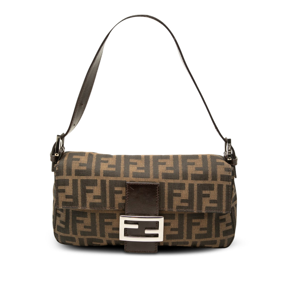 Fendi Zucca Canvas Baguette — Brown