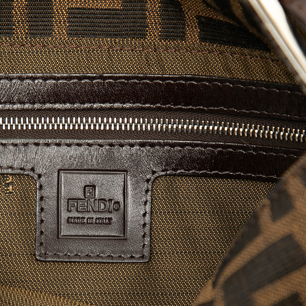 Fendi Zucca Canvas Baguette — Brown
