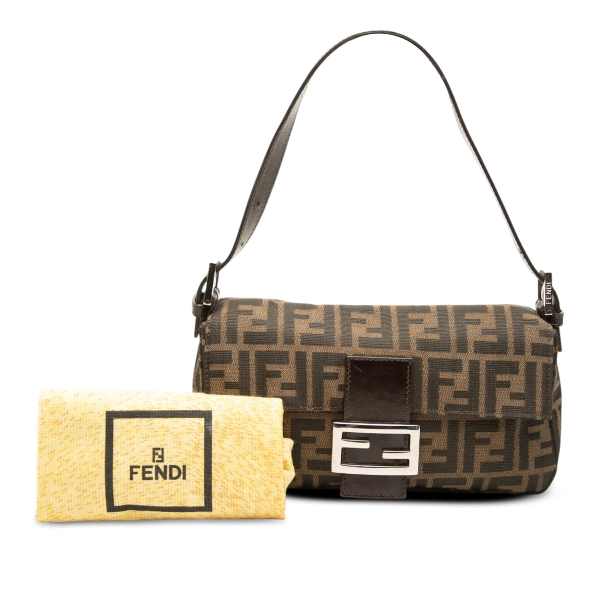 Fendi Zucca Canvas Baguette — Brown