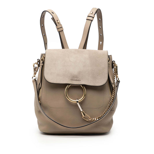 Chloé Medium Calfskin and Suede Faye Backpack