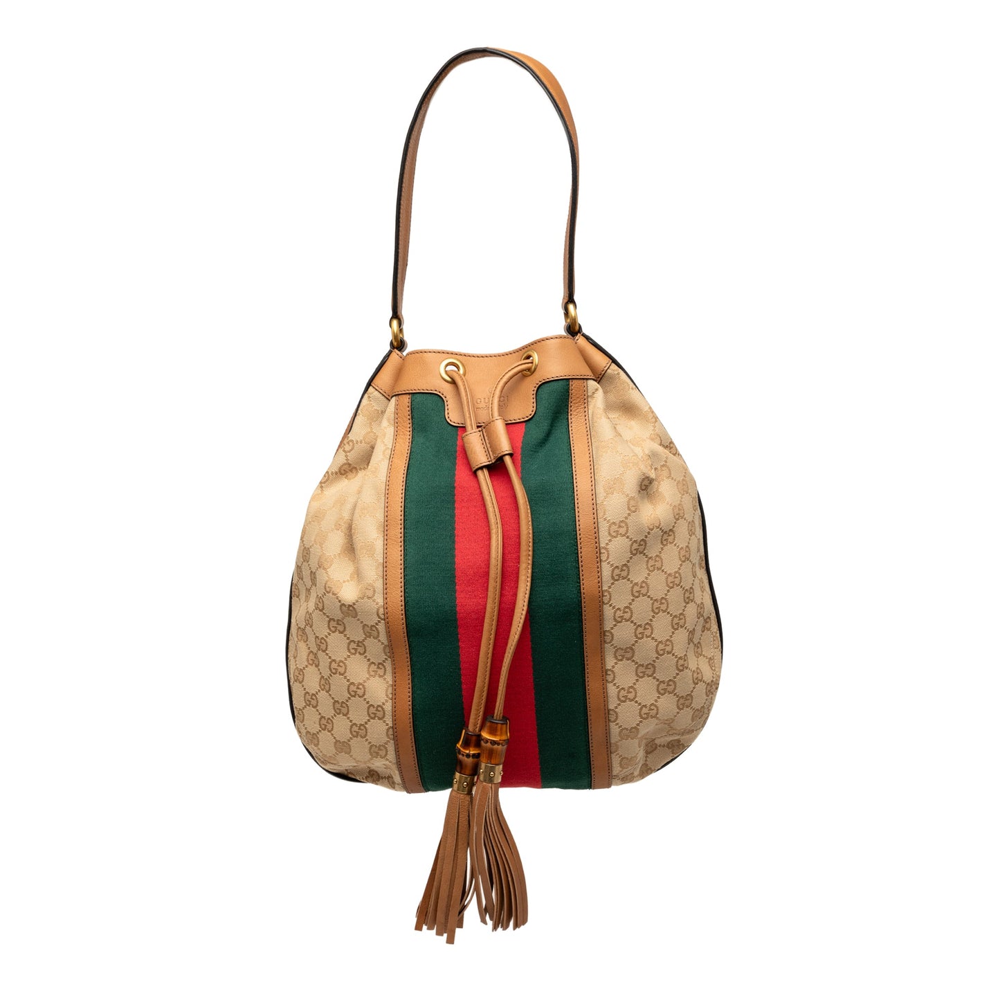 Gucci GG Canvas Web Rania Drawstring Hobo